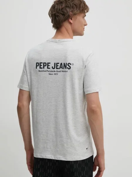 Футболка Pepe Jeans SAM TEE з принтом сірий