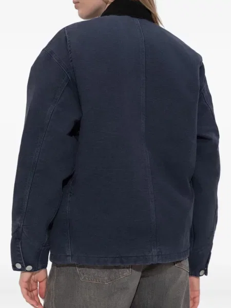 Палто Carhartt Wip от рипсено кадифе синьо