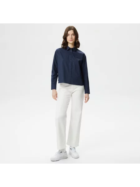Lacoste Koszula Tkana Lacoste granatowa