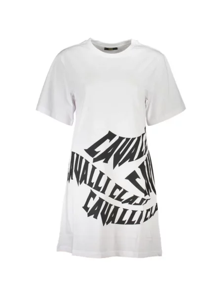 Rochie mini Cavalli Class cu imagine alb