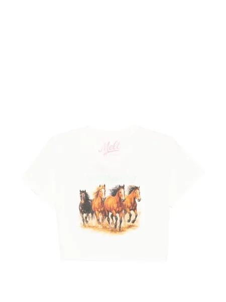 Decupat tricou Melt cu imagine alb