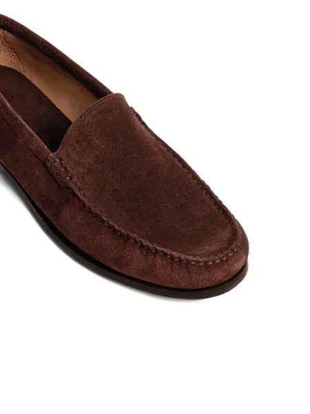 Pantofi loafer Fursac din piele de căprioară maro