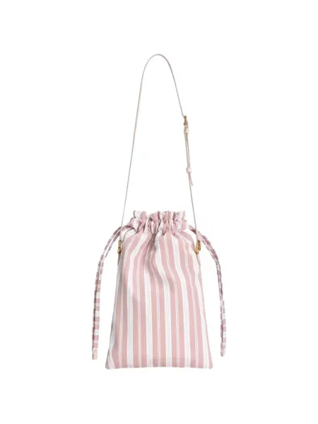 Pruhovaná poplínová kabelka Dolce & Gabbana růžová
