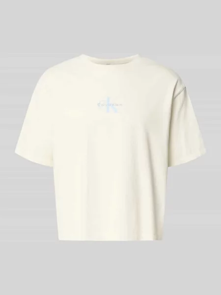 T-shirt o kroju relaxed fit z czystej bawełny Calvin Klein Jeans biała