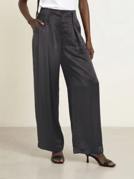 Allsaints Saténové Marlene Kalhoty Lola černá