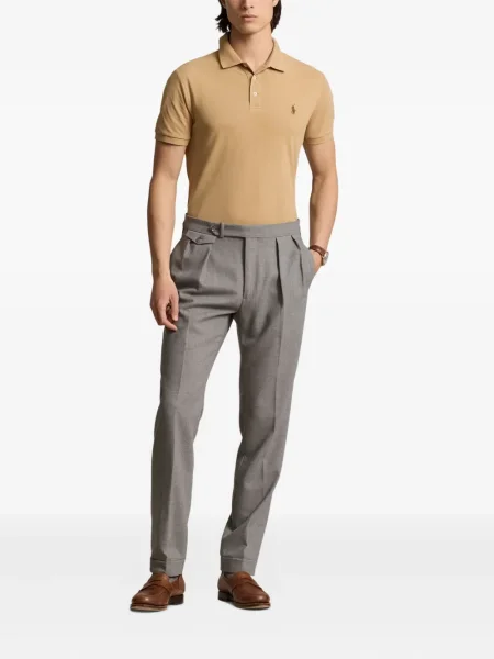Boxeri Polo Ralph Lauren plisat cu broderie din piele gri