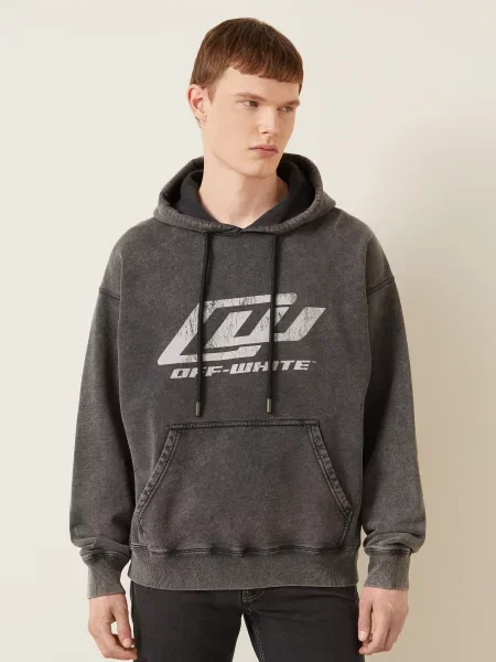 Off-White Bluza Z Kapturem schwarz biała