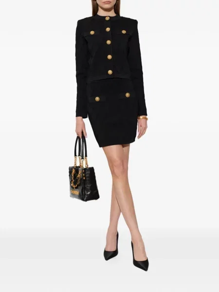 Matlasat fusta mini Balmain negru
