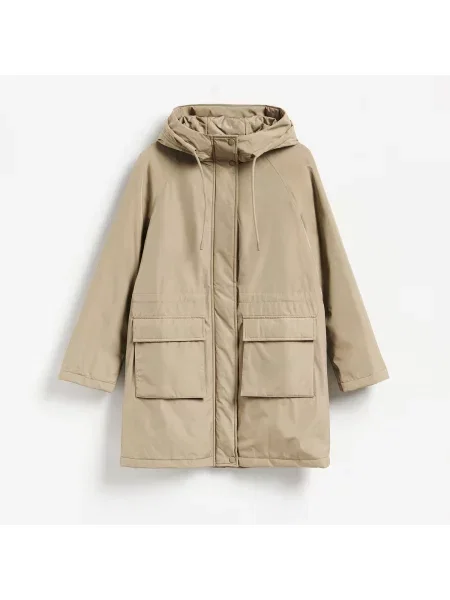 Reserved Parka s kapucí pudrově zelená