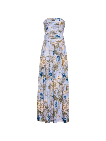 Rochie maxi Cara Cara cu model floral cu imagine albastru