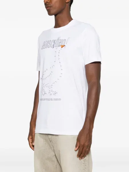 Scurt tricou Moschino cu imagine alb