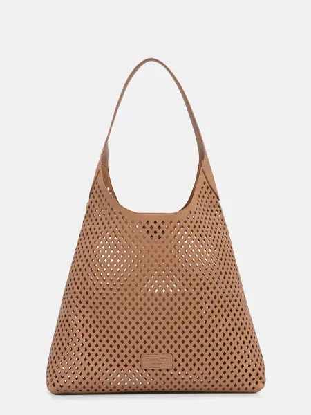 Geanta de piele Twinset din piele maro