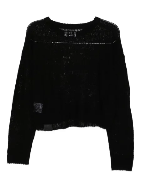 Pulover Izzue cu broderie transparente negru