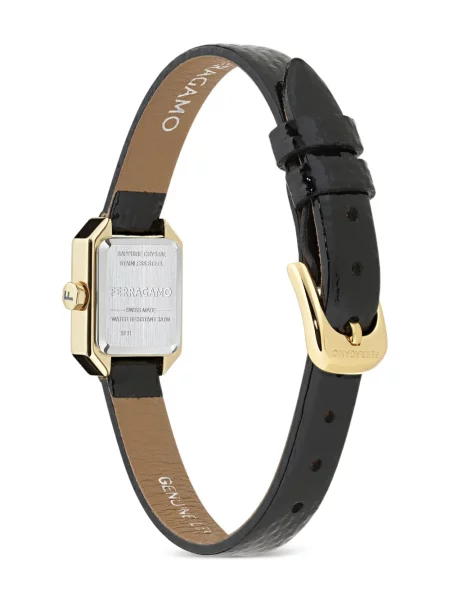 Ceas Ferragamo de cristal negru