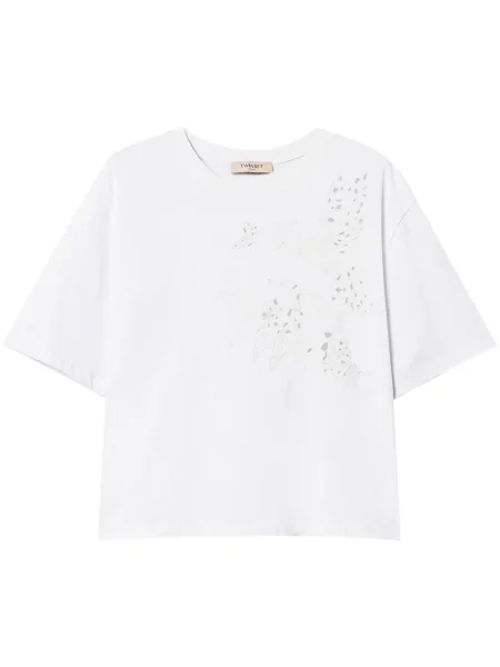 Tricou Twinset cu broderie alb