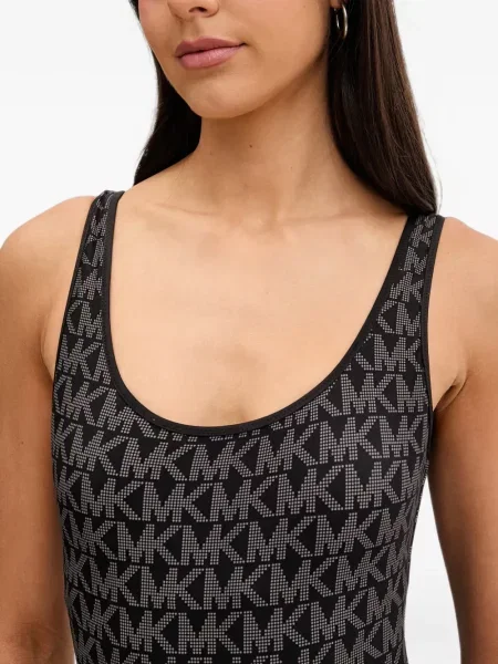 Reversibil costum de baie Michael Michael Kors cu autograf evazat negru