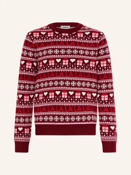 Only Sweter rot biały