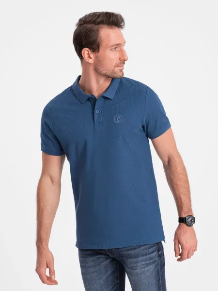 Tricou polo Ombre albastru
