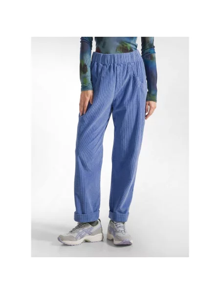 Pantaloni Deha de catifea cord albastru