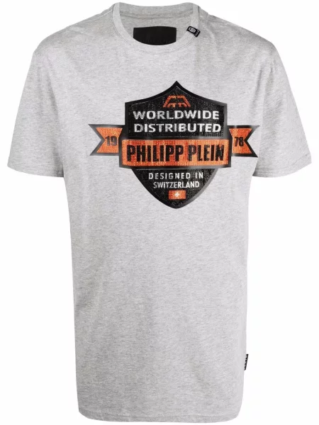 Tricou Philipp Plein cu imagine gri