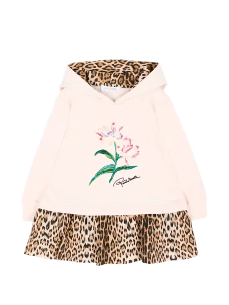 Bluza z kapturem dziecięca Roberto Cavalli różowa