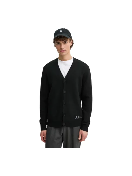 A.P.C. kardigan wełniany kenny czarny