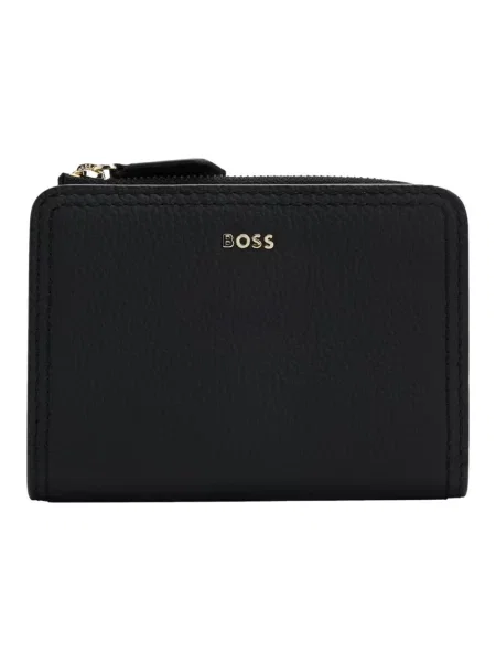 Lniany portfel Boss czarny