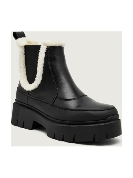 HUGO De piele ghete chelsea Kris_ChBootie_FRLT | shearling negru