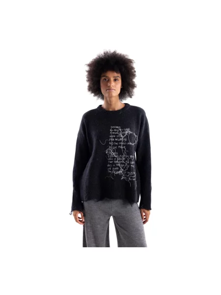 Sweter Akep wełniany czarny