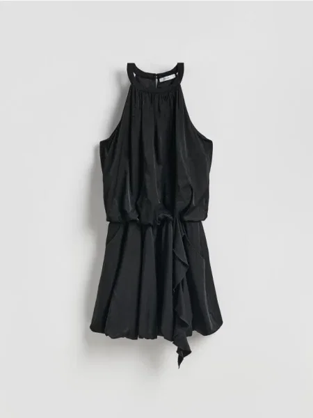 Reserved Sukienka mini z wiskozą czarny