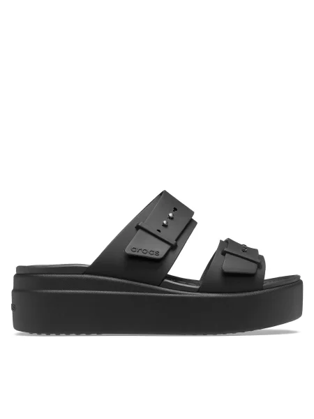 Papucs Crocs Brooklyn Sandal Lowwdg fekete