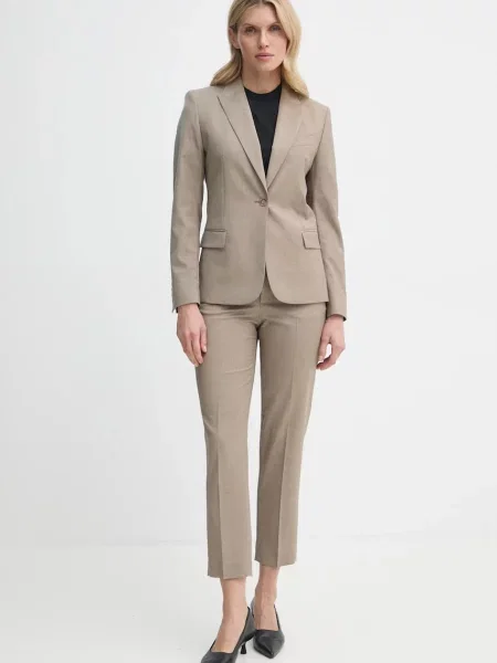 Вовняний піджак Filippa K однобортний однотонний бежевий