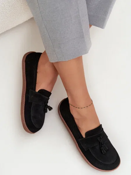 Mocasini Zazoo din piele negru