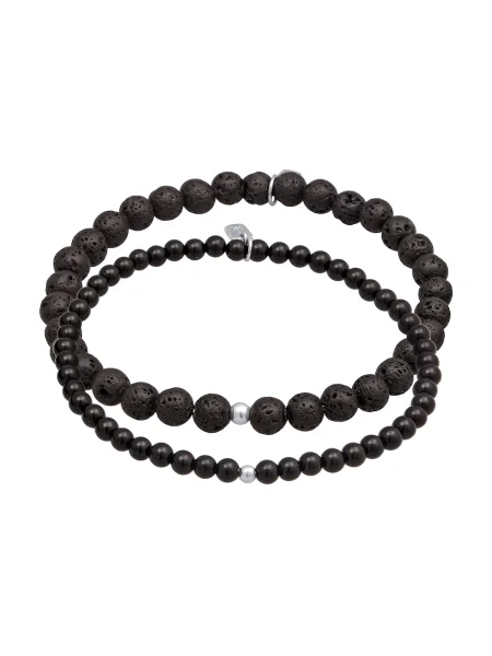 KUZZOI Náramok Onyx / strieborná čierna