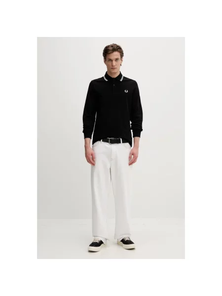 T-shirt FRED PERRY Long Sleeve Twin Tipped Shirt Black L czarna