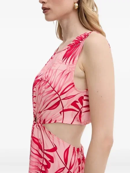 Rochie maxi Liu Jo cu imagine de costum roz