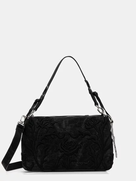 Geanta crossbody Desigual cu model floral negru