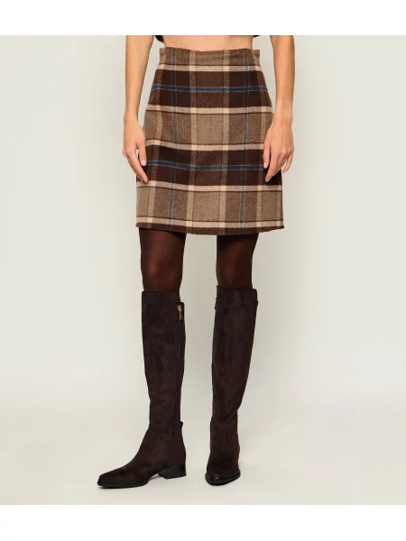 Weekend MaxMara De lână fustă Wkdpesche maro