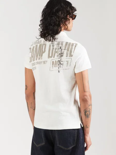 CAMP DAVID Tricou Dune Crusher gri taupe / lână alb