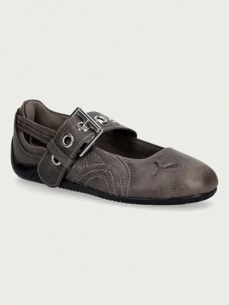 Pantofi Puma Yellow din piele maro