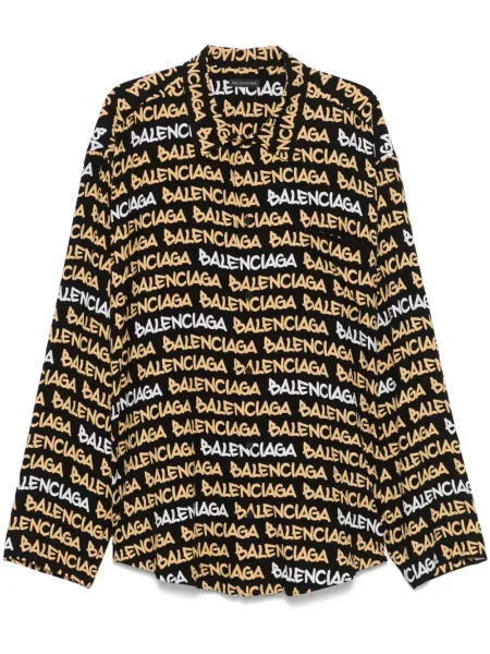 Риза Balenciaga с принт черно