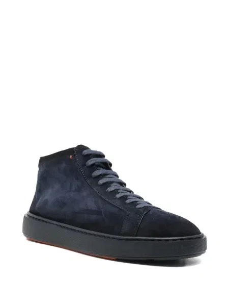 Sneakerși Santoni din piele de căprioară albastru