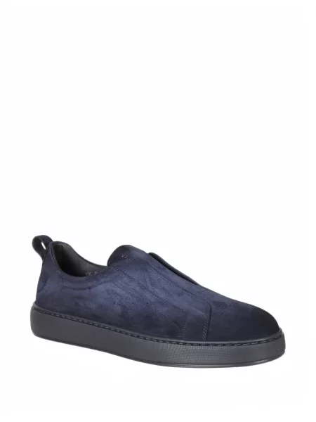 Chiloți Santoni din piele de căprioară slip-on albastru