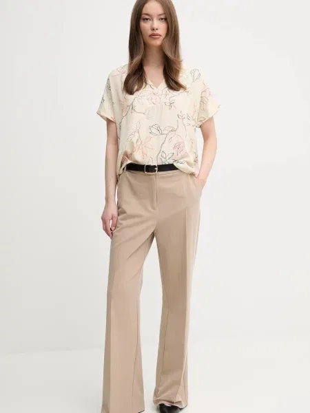 Блузка Mos Mosh візерунок бежевий