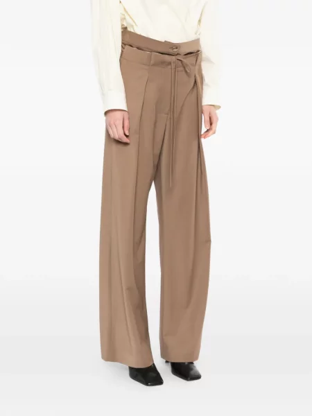 Pantaloni Litkovska plisate maro