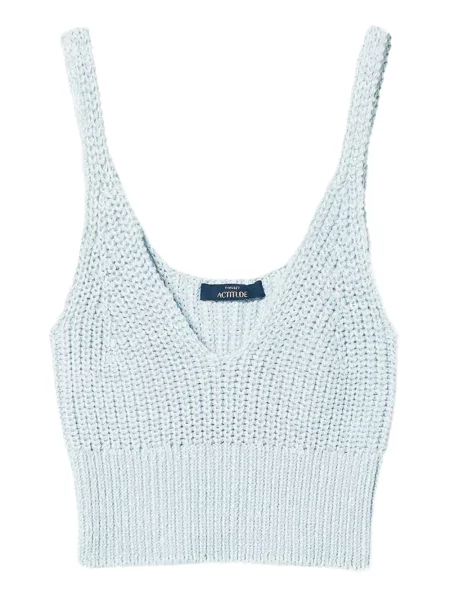 Cropp top Twinset tricotate albastru