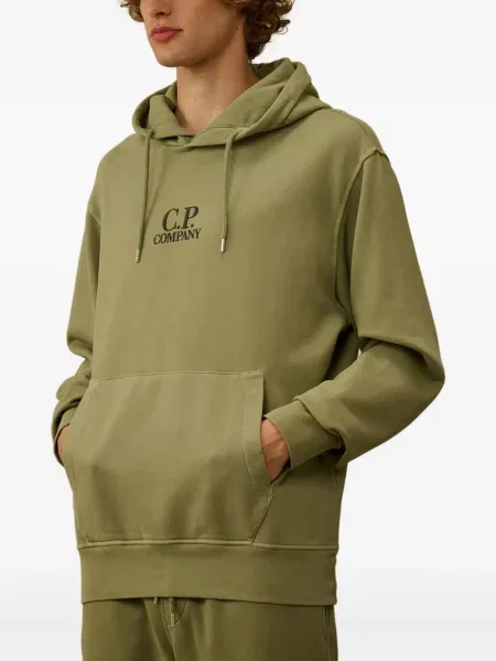 Hanorac cu glugă C.p. Company cu broderie verde