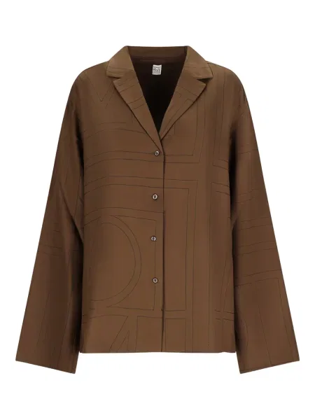 Top Toteme flanelowy brązowy