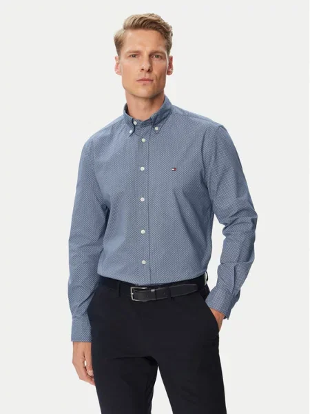 Tommy Hilfiger košulja za muškarce od pamuka plava