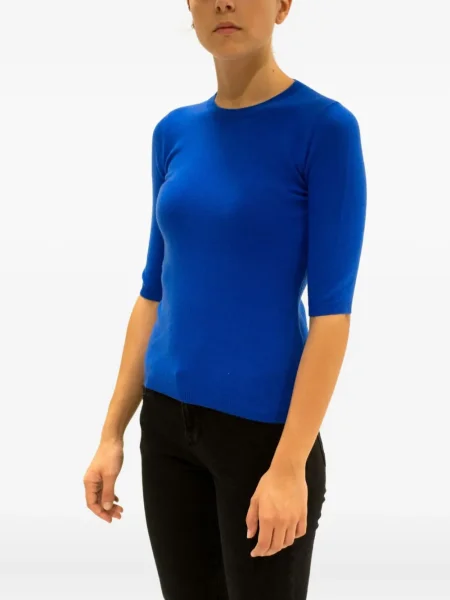 Tricou La Rose din cașmir albastru